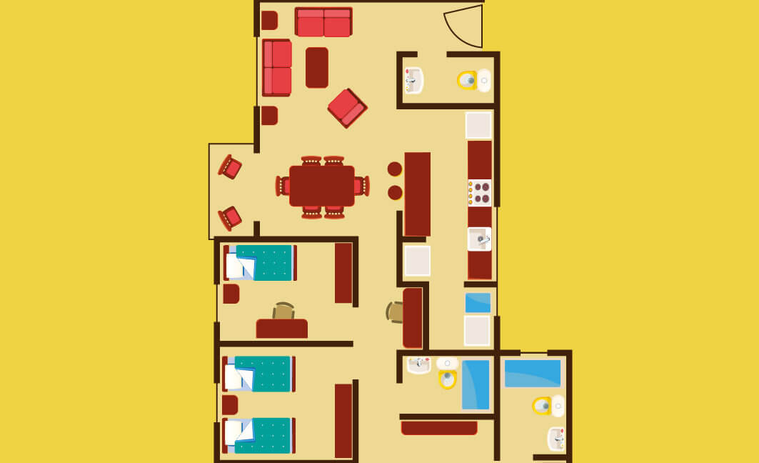 Plano apartamento 89m san miguel CN